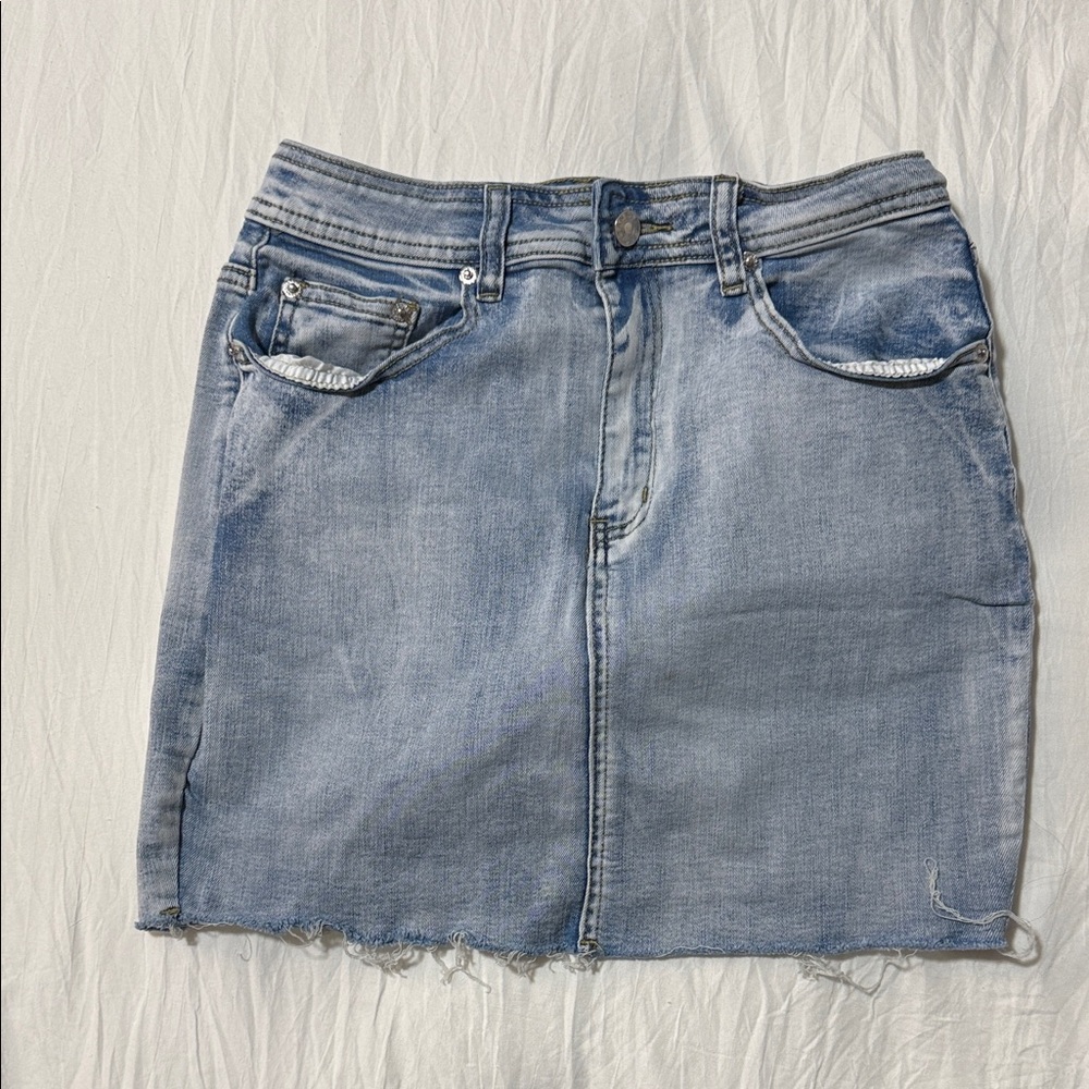 Amazon Light Blue Denim Mini Skirt